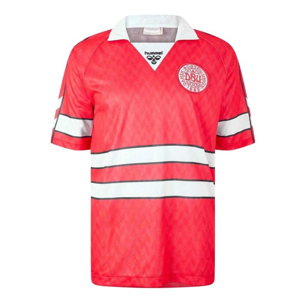 Hummel Unisex Adult 1988 Denmark Football Shirt / Red/White